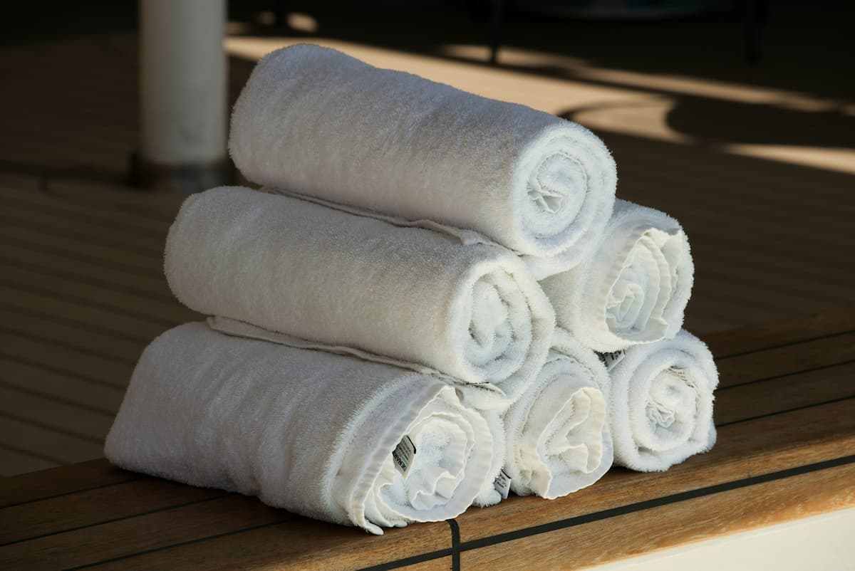 A stack of hotel towels