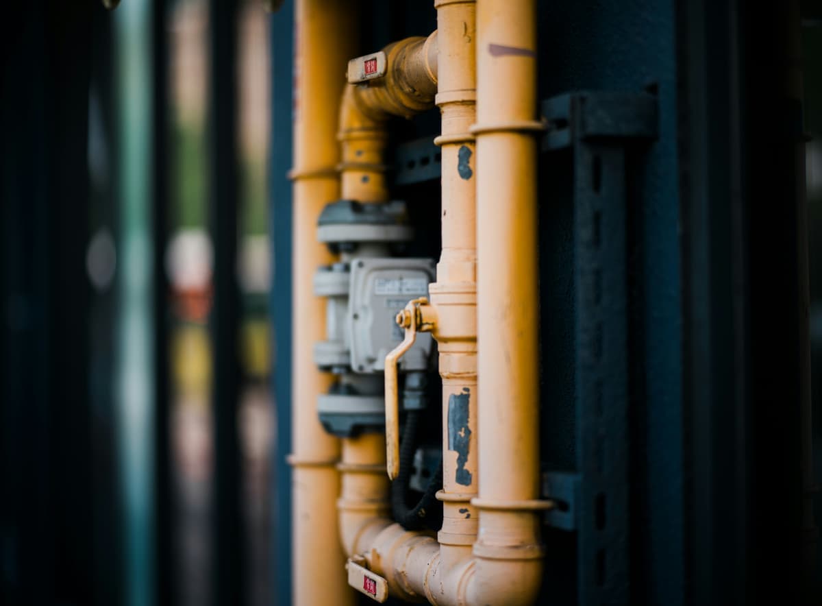 Commercial gas meter ready for installation.